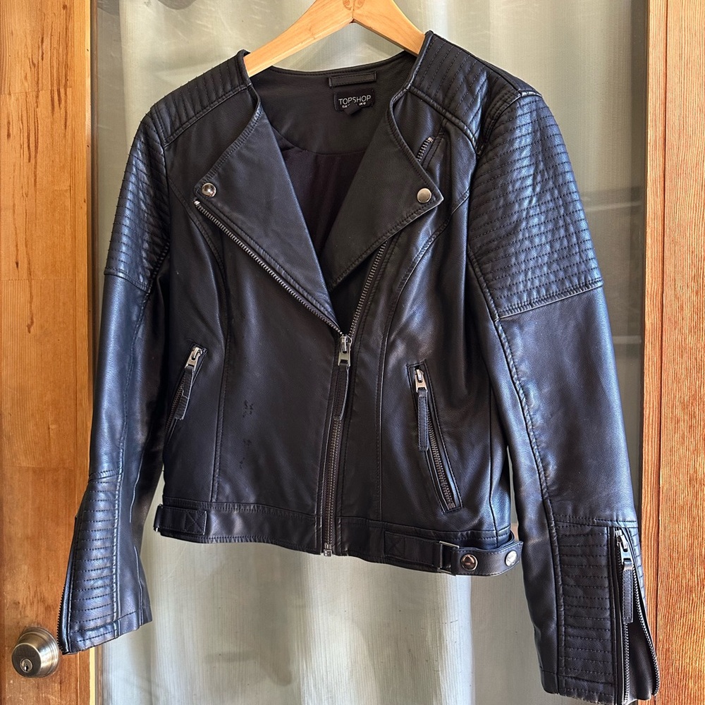 TopShop leather jacket sz 6
